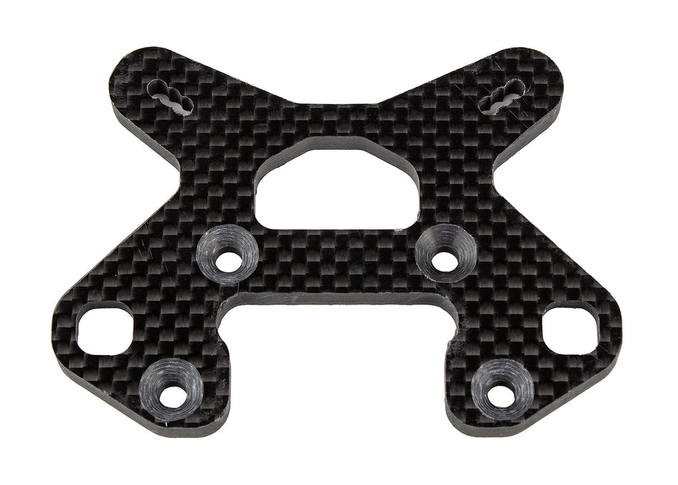 Team Associated FT-81633 RC8B4.1 Front Shock Tower, 8 Deg, 26.5mm Carbon Fiber