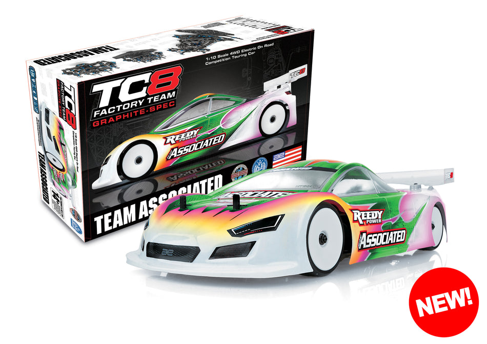 Team Associated 30141 RC10 TC8 1/10 Touring Car Kit, Graphite Spec
